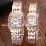 Perfect Replica Cartier Panthere de Rose Gold White Dial Watches